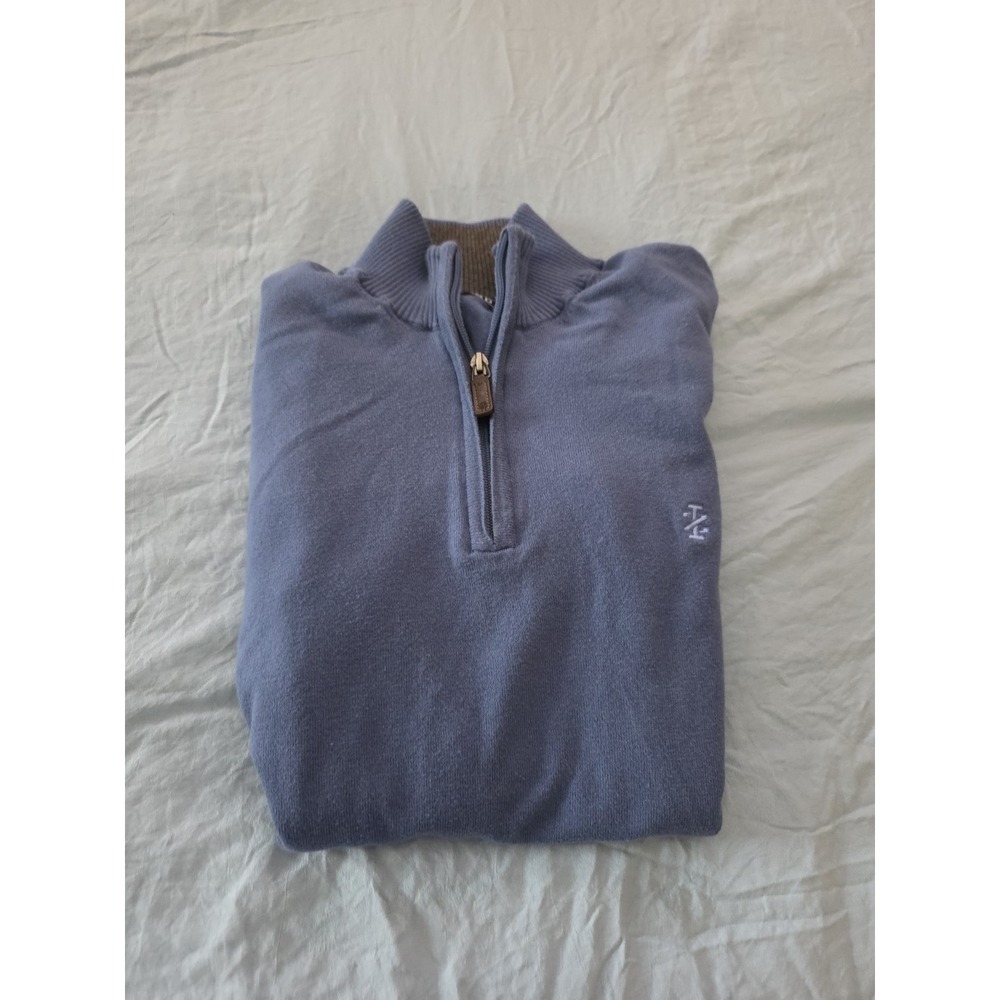 IZOD Advantage Performance Stretch 1/4‎ Zip Pullover Sweatshirt Men's M Blue - Picture 8 of 8